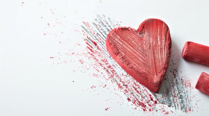 Poster - A colorful image of crayons with a heart-shaped piece next to the crayon sticks
