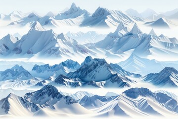 Poster - Aerial view of mountains with peaks and valleys