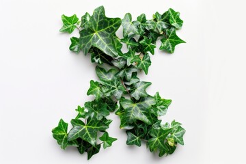 Poster - A collection of green leaves arranged on a white surface