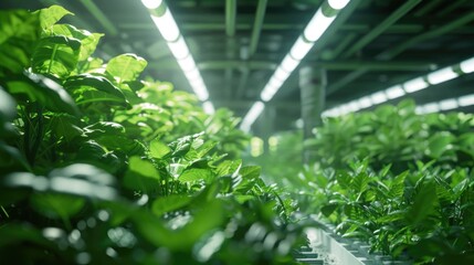 Poster - Rows of plants growing in a controlled environment