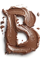 Poster - A single letter 'b' made from chocolate frosting on a surface