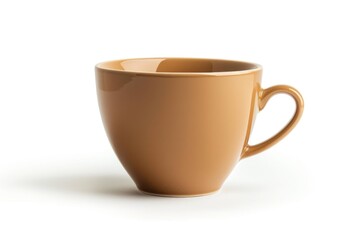 Poster - A coffee cup sitting on a white surface, ready for use