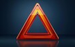 © imagineRbc - An isolated image of a bright red and orange emergency warning triangle sign on a dark blue background