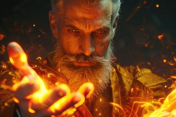 Poster - A person holds a flame close-up, potential uses include editorial and commercial applications
