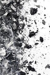 Poster - A close-up shot of a pile of rocks in black and white