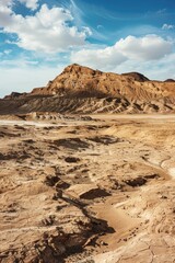 Aufkleber - A mountain stands out against a desert backdrop, perfect for travel or adventure-themed projects