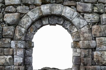 Poster - A stone arch with a window opening, suitable for historical or architectural settings