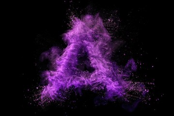 Poster - A vibrant purple powder explodes on a dark black background, creating a striking visual effect