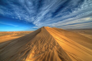 Aufkleber - A massive sand dune in the heart of a desert, perfect for outdoor adventure and travel scenes
