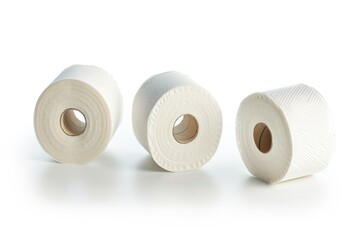 Aufkleber - A simple image showing three rolls of toilet paper placed on a white background