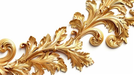Poster - A close-up view of a shiny gold decoration on a white surface