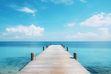 Poster - Dock background sky sea outdoors.