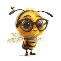 Wall Mural - Bee Casual Chic cartoon isolated whitebackground