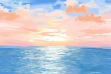Sea sunlight backgrounds outdoors painting.