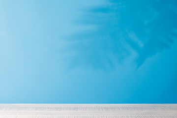 Aufkleber - Template with empty table and wall with leaves shadow