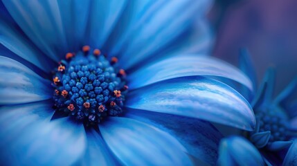 Wall Mural - A detailed shot of a single blue flower