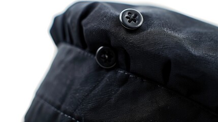 Aufkleber - A close-up shot of a bag with a button, suitable for use in various contexts where a small bag or accessory is required
