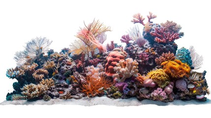 Wall Mural - An aquarium filled with variously colored corals, perfect for decorative or educational use