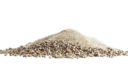 Poster - A pile of gravel sits on a white surface, ready for use or display