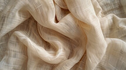 Poster - A close-up shot of beige fabric on a white background, ideal for use in textile or fashion related contexts