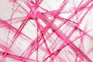 Poster - Close-up view of a pink painting on a wall with intricate details and textures