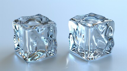 Poster - A pair of ice cubes sit atop a surface, ready for use in various applications