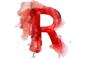 Wall Mural - A watercolor illustration of the letter R, in a whimsical and creative style