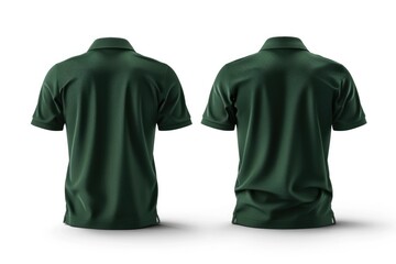 Poster - A close-up of a dark green polo shirt on a white background, suitable for use in fashion or lifestyle contexts