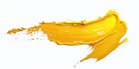 Poster - A close-up shot of a banana with yellow paint applied to its surface