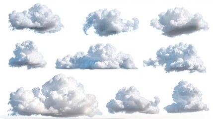Poster - A collection of clouds on a white background