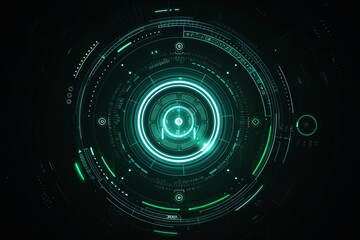 Poster - Stylish futuristic sci fi interface with blue background