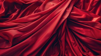 Poster - Close-up view of a red cloth with intricate details