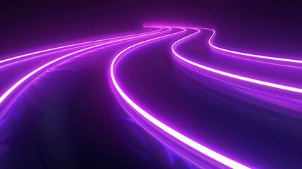 Poster - The glowing flash of neon and light in a dark scene. A speed light tunnel through the city or urban environment. The future technology internet. The sci-fi concept of interstellar travel through