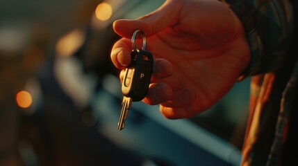Poster - A person holds a bunch of keys in their hand