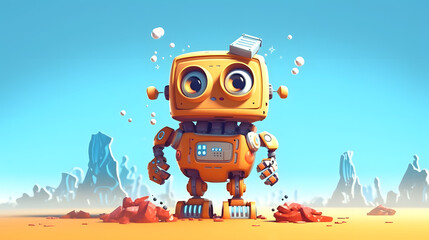 Wall Mural - Educational Robot Illustration
