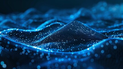 Poster - Abstract technology illustration with network connection. Big data visualization in 4K.