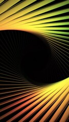 Poster - Yellow gleaming corridors. Design.A black background with yellow wrapping creates a small moving space in the animation.