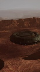 Wall Mural - alien spaceship hovering over arizona