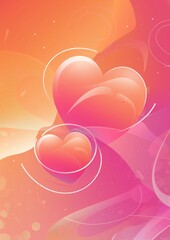 Poster - Heart and love design wallpaper for Valentine landing page, Brochures, flyers, presentations, posters and banners. Modern art illustration.