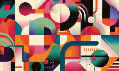 Poster - Design templates with vibrant colors, vibrant gradients, and geometric shapes. Art design for business cards, cover pages, banners, and wallpaper.