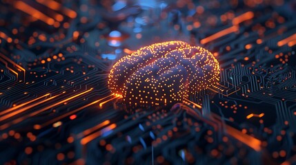 Poster - LLMs with stock and AI technology concept processor chips or mother boards