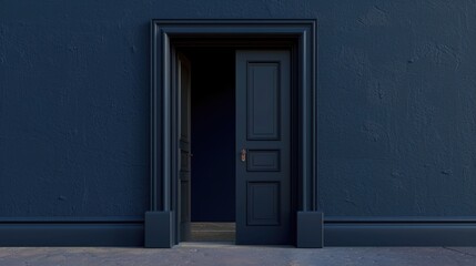 Aufkleber - A door opens onto a blue wall