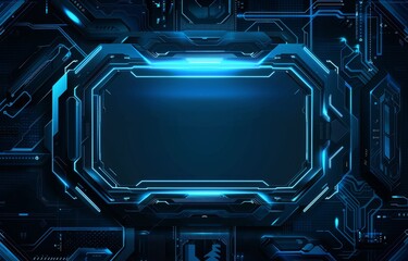 Poster - HUD display background with abstract sci-fi style