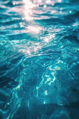 Aufkleber - A photo of the water's surface with bright sunlight, suitable for use in various contexts such as travel, nature, or inspiration