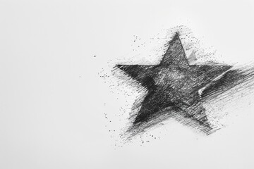 Aufkleber - A simple illustration of a star in black and white