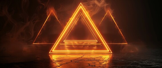 Poster - RGB neon light on darkness background. Abstract laser lines show at night. UV spectrum beam scene.