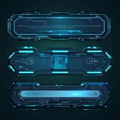Poster - A set of sci-fi boxes and frames HUD digital elements for use in games or futuristic display layouts