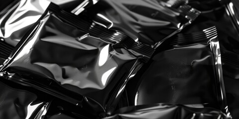 Poster - A close up shot of a bunch of silver foil, often used for wrapping and packaging