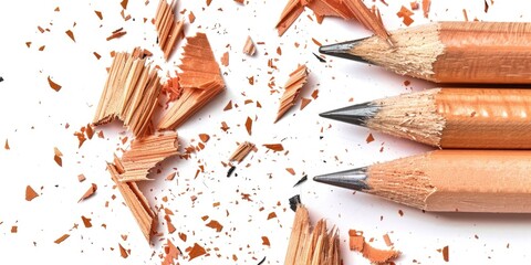Poster - A set of pencils placed side by side on a surface, ideal for use in office or school settings