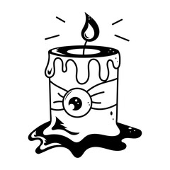 Poster - A hand drawn style icon of halloween candle 